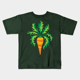 CRAZY CARROT Fun Healthy Vegetable Veggie Orange Green - UnBlink Studio by Jackie Tahara Kids T-Shirt